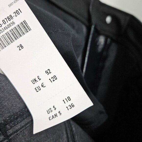Abercrombie & Fitch Black 90s Straight Ultra High Rise Vegan Leather NWT Size 28 - Picture 6 of 8